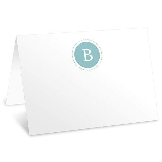 Lagoon Circle Initials Folded Place Cards